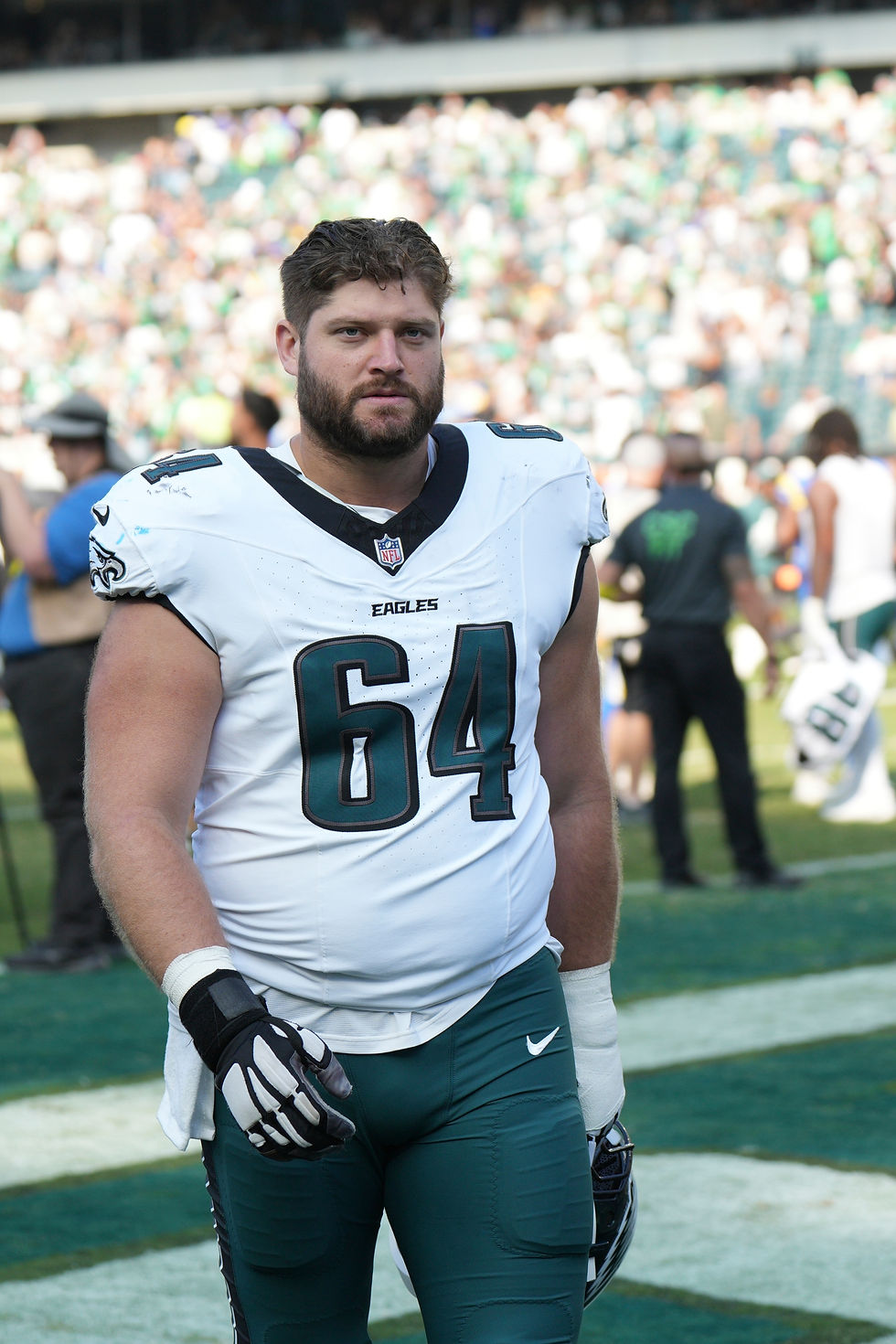 Landon Dickerson has complimented the job done by Bret Toth when called on to step in for injured Dickerson and center Cam Jurgens. Photo by Andy Lewis.