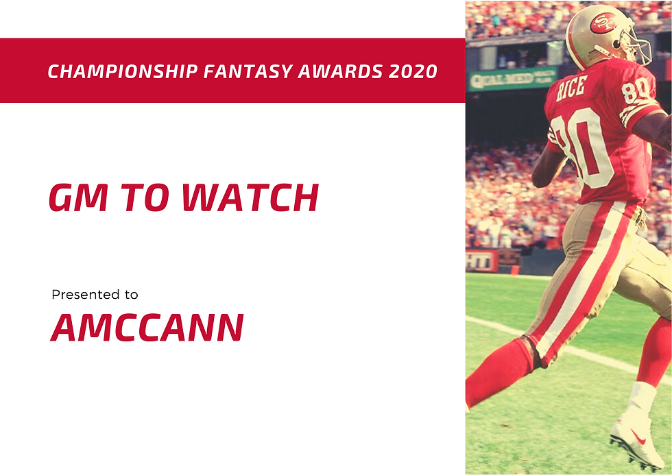 Championship Fantasy Awards 2020 - GM to
