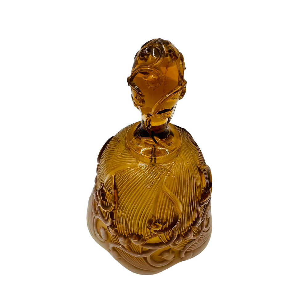 Thumbnail: Fenton Amber Bell Cameo Opalescent Glass "Lilly-of-the-Valley Pattern