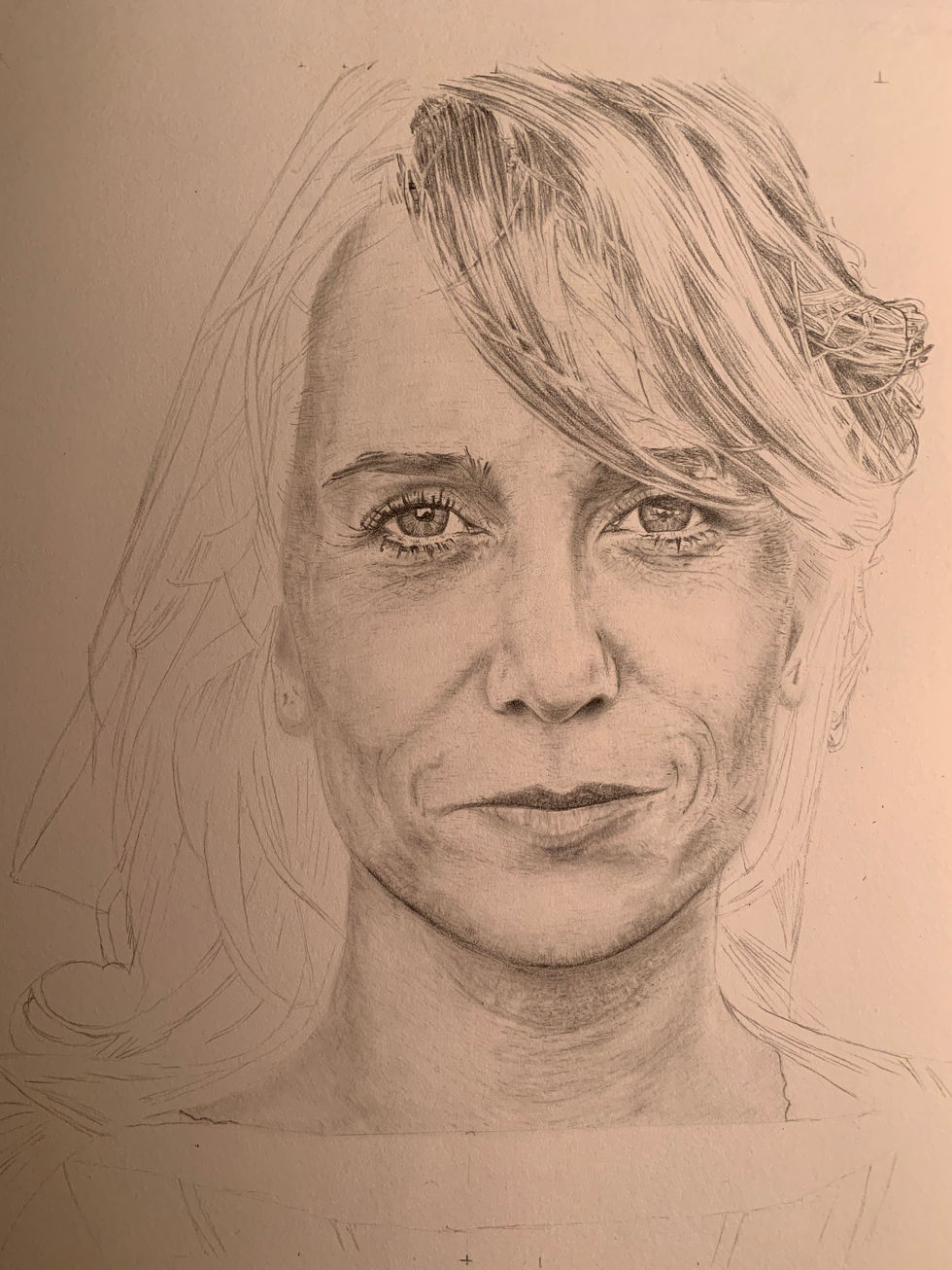 Kristen Wiig progress drawing