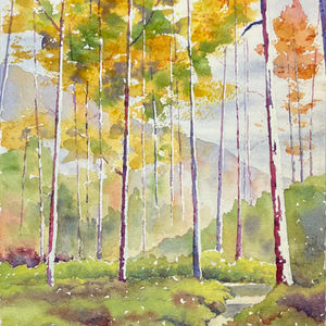 Aspen Path, watercolor painting cover image