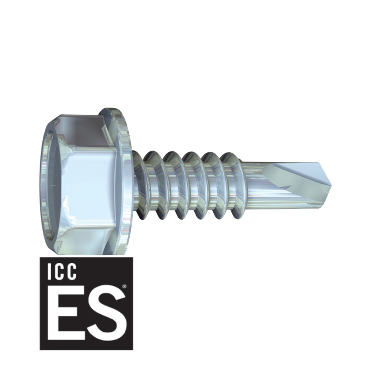 14 x 2-1/2-in Hex Head, Fine Thread, Tek 3 Drill Point Clear Zinc Screws