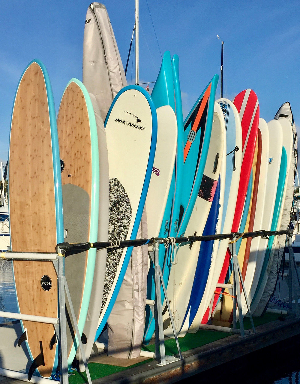 SUP Boards...sitting on the dock ...
