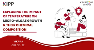 An academic poster featuring the title “Exploring the Impact of Temperature on Micro-Algae Growth & Their Chemical Composition,”