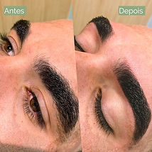 antes e depois do design de sobrancelhas