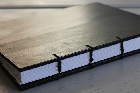 hand-stitched binding