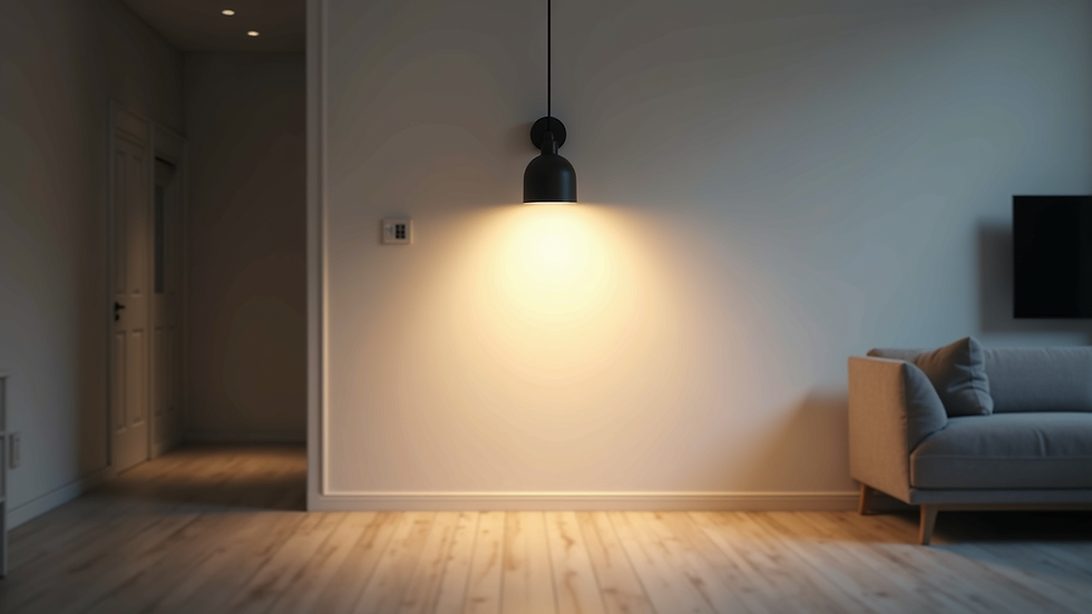 Vue rapprochée d’un luminaire technique moderne installé en intérieur