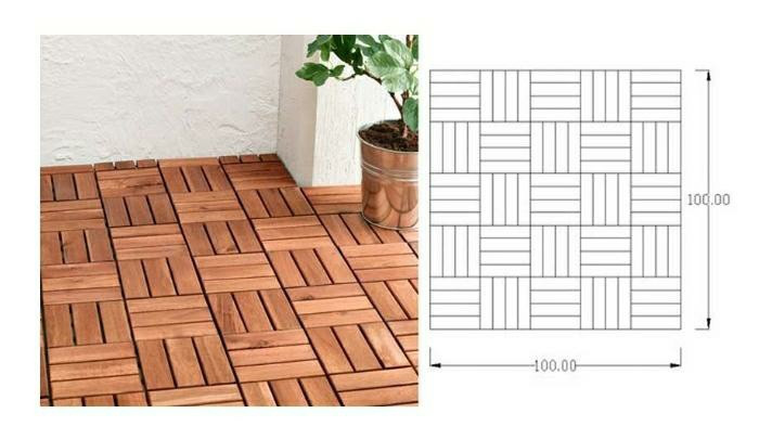 pola mozaic pada lantai kayu solid