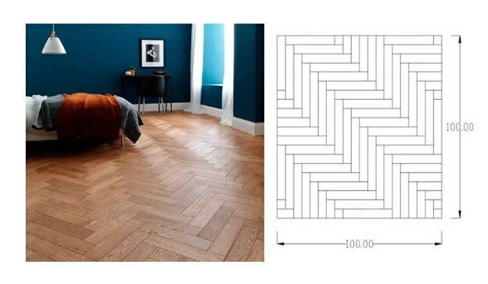 herringbone solid wooden floor application