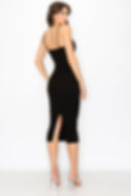 Thumbnail: Ribbed Stretchy Cut Out Twisted Front Detailed Midi Dress