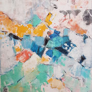 Pastels & Markers sur papier -tissu marouflé sur toile 80x100cm
Pastels&Oil on Paper Tablecloth Mounted on Canvas