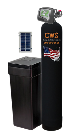 Solar Powered Water Softener with Clack WS1SP Valve and Panel