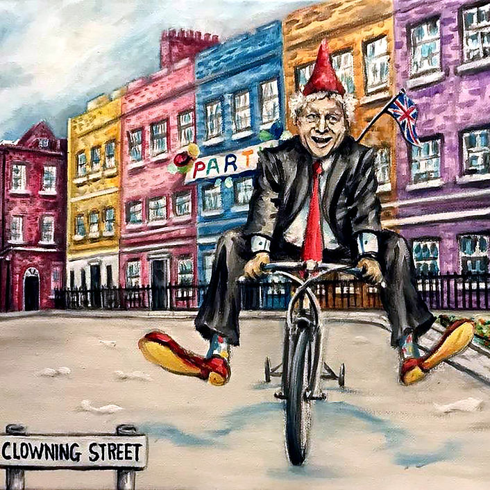 Boris johnson party at number ten clowning street.