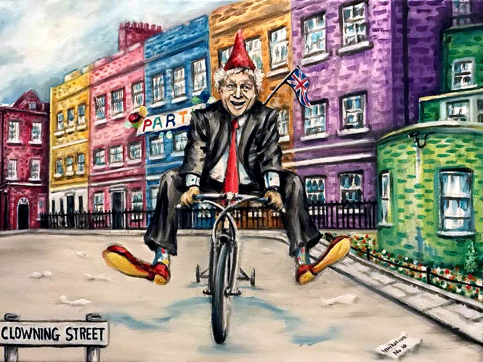 Clowning Street (Oil on canvas 40cm x 30cm) painted with Ursula Webber.jpg