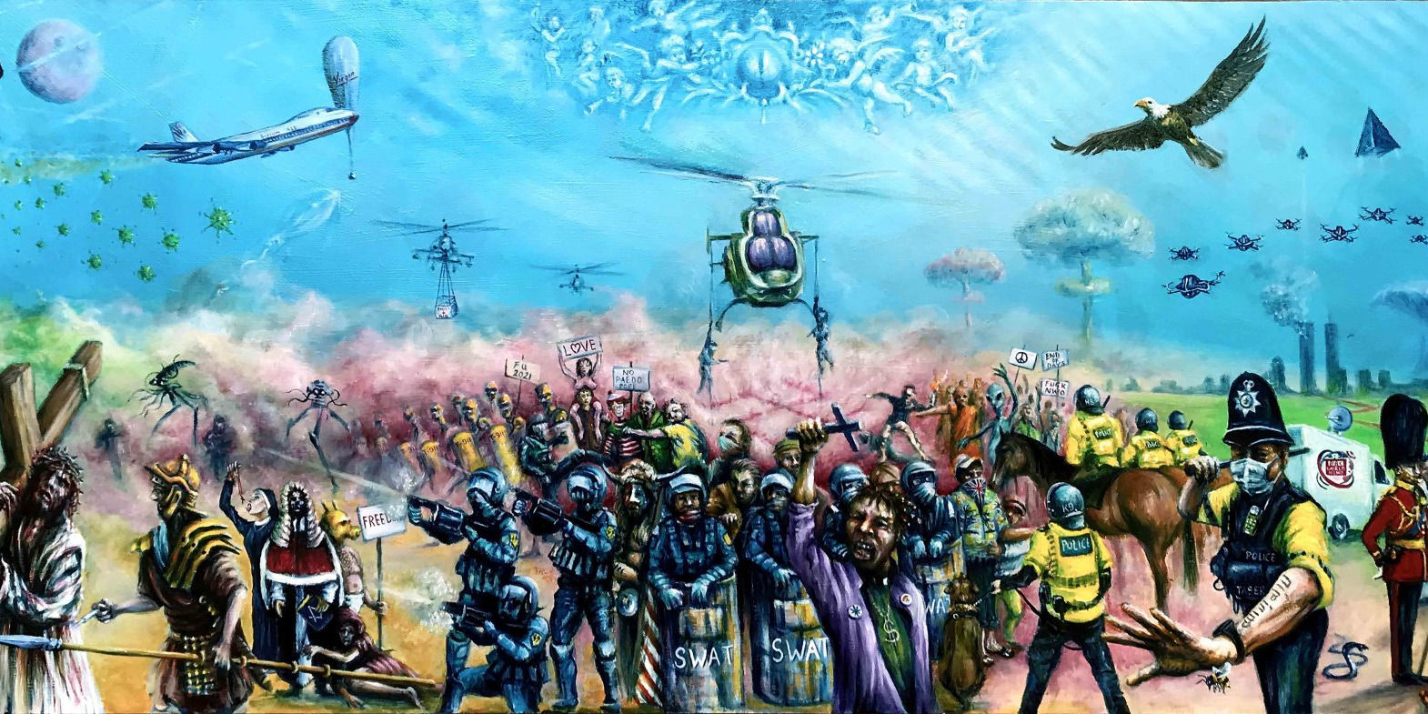 Conspiracy Theorist 33 A.D. (Oil on board 133cm x 57cm)