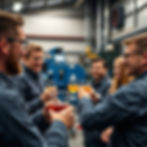 company drinks in the mechanical engineering company hall.jpg