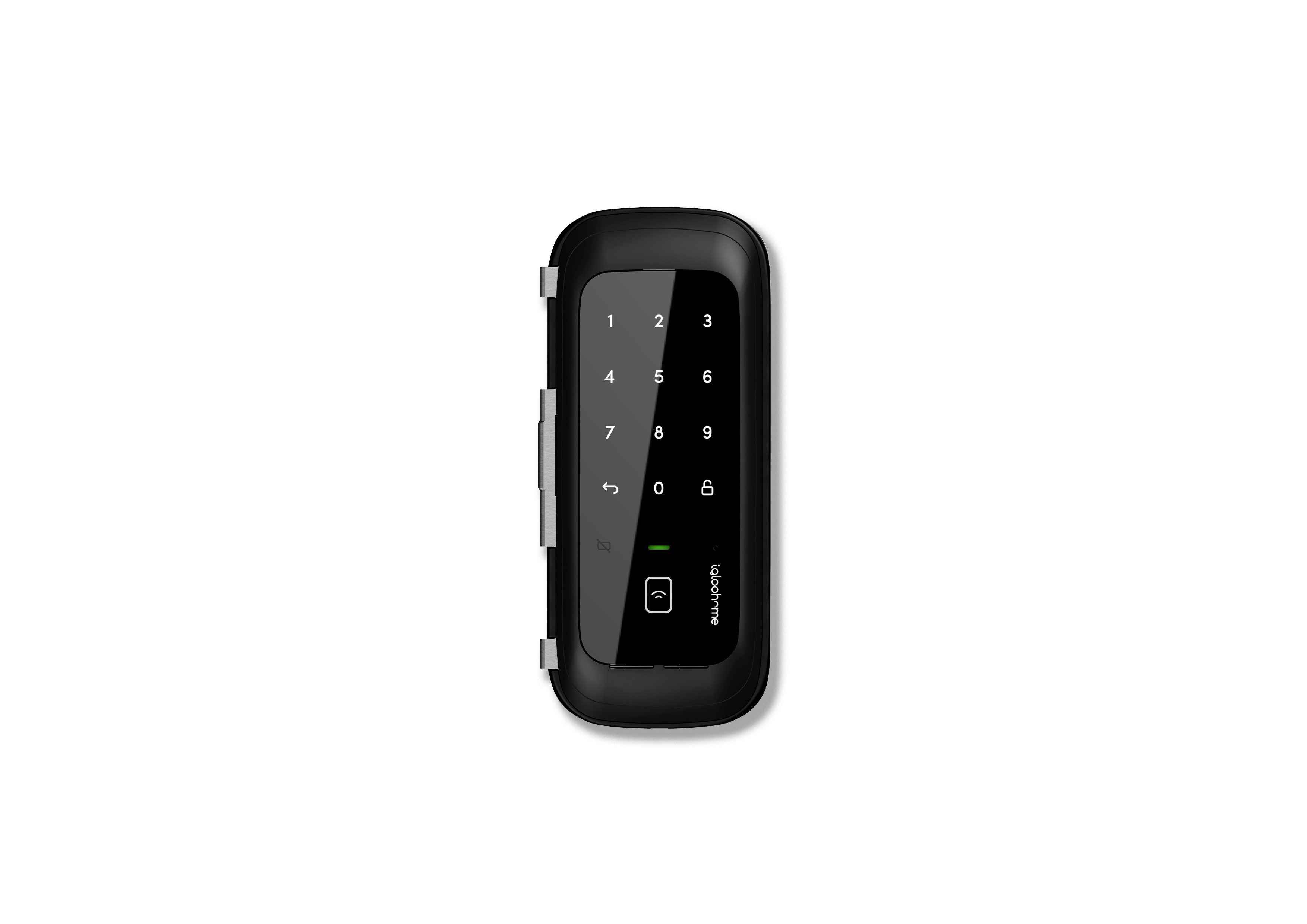 Black keypad with numbers and Bluetooth logo against black background