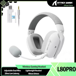 ATTACK SHARK L80PRO Wireless Gaming Headset, Adjustable Dual Mics, Lightweight Headset with 20ms Low Latency, 40mm Drivers(AliExpress)R$176,76 IMPOSTO INCLUSO