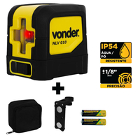 Nível Laser de Linhas Cruz Vonder Nlv 010 Alto Nivelador 10m A Bateria Cor Preto/Amarelo(Mercado Livre)R$167,40