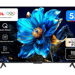 Smart TV 55" TCL 4K UHD QLED 55P7K Google TV AiPQ Google Assistente 3 HDMI 1 USB(Magazine Luiza)R$2.317,05