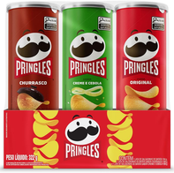 Pringles Pack Promo Salgadinho de Batata Frita 3 Sabores - Original, Creme e Cebola e Churrasco(Amazon)R$23,70//10pçs-R$193,30