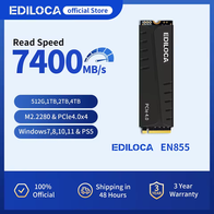 Ediloca EN855 M2 SSD NVMe Gen4 7400Mbps(funciona no PS5)(AliExpress)500GB-R$218,41(imposto incluso)