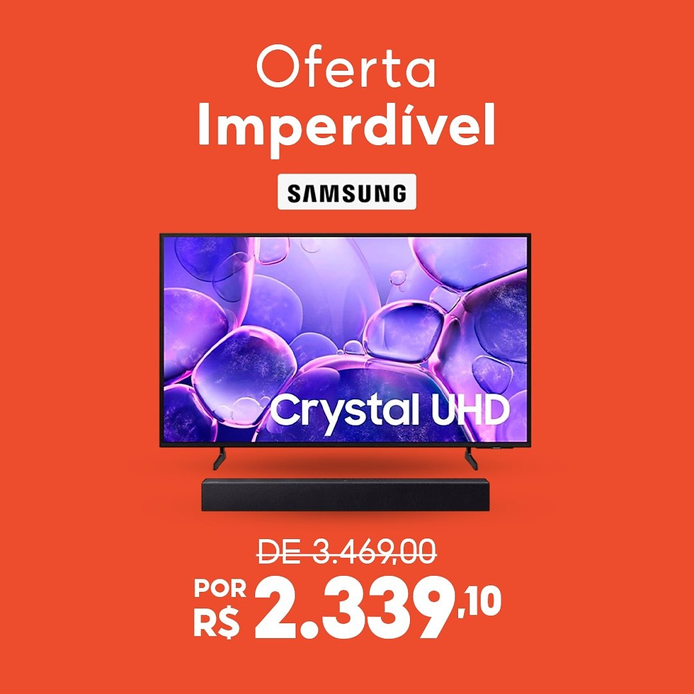 Smart TV 50 Samsung Crystal UHD 4K U8100F 2025+Soundbar HW-B400F/ZD(Shopee)R$2.339(12X sem Juros)