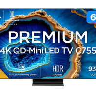 Smart TV 65" 4K UHD QLED Mini LED TCL 65C755 120Hz Wi-Fi Bluetooth 4 HDMI 2 USB(AliExpress)(Magalu Store)(12X Sem Juros)🇧🇷Produto no Brasil Esgotado