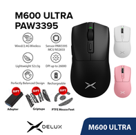 Delux M600 Pro/Ultra Mouse sem fio 52g Leve 2.4G Conexão de modo duplo 26000DPI,sensor PAW 3395(AliExpress)M600 Ultra-R$136,16(imposto incluso)