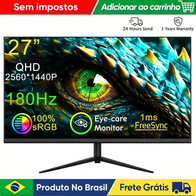 HOESD.a Monitor Gamer 2K 27 Polegadas 180Hz 2560x1440P 100% sRGB IPS HDR QHD com FreeSync DP HDMI para Desktop PC PS4/PS5(AliExpress)R$650,32🇧🇷Produto no Brasil