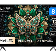 Smart TV 85 TCL UHD 4K MINILED 85C6K 120Hz Google TV AiPQ Pro Google Assistente 4 HDMI 2 USB(Magazine Luiza)R$7.931,48 no Pix/R$8.349 em 10X