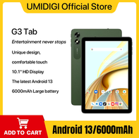 UMIDIGI G3 Tab Tablet Inteligente, Android 13,Display HD de 10,1",MTK 8766,3GB, 32GB,Desbloqueio Facial com Al,4G LTE,6000mAh(AliExpress)(imposto incluso) Esgotado