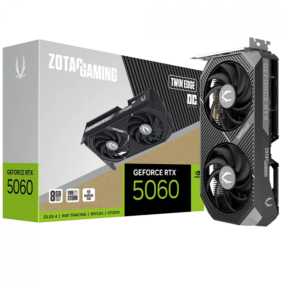 Placa de Vídeo Zotac Gaming NVIDIA GeForce RTX 5060 Twin Edge OC,8GB,GDDR7,DLSS,Ray Tracing(Terabyte)R$1.999,99