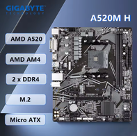 Placa Mãe Gigabyte A520M H AMD A520 AMD AM4 M.2 DDR4 32GB Micro ATX(AliExpress)R$311(imposto incluso)