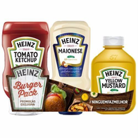 Heinz Pack Hamburger Ketchup 397G + Maionese 215G + Mostarda 255G(Amazon)R$28,99