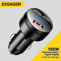 Essager 105w Carregador de carro usb(AliExpress)R$64,94/3pcs-R$194,82-R$64,94cada/6pcs-R$367,86-R$61,31cada(IMPOSTO INCLUSO)