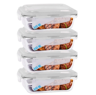 Jogo 4 Potes de Vidro Hermético Marmita Tampa 4 Travas 640ml - DONA LAURA(Magazine Luiza)R$25,90 no pix (pelo app)