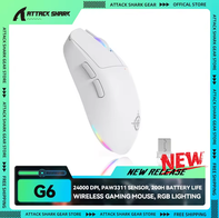 ATTACK SHARK x MAGIC-REFINER G6 Mouse Gamer Sem Fio,Sensor PAW3311,Bluetooth/2.4G/Cabeado, RGB,Bateria de 200h(AliExpress)R$86,76(imposto incluso)