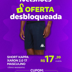 Short Kappa Xaron 2.0 17 Masculino(Magazine Luiza)R$17,99 no pix