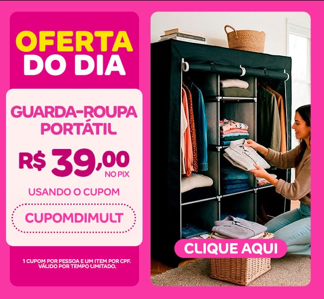 Guarda-roupa Portátil Otello GRP-PRT1(Magazine Luiza)R$39,00 no pix(pelo app)