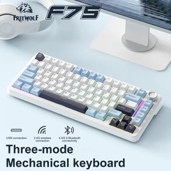 Teclado Mecânico F75 Sem Fio 75% Rgb White Contour Lines(Mercado Livre)R$192,56(Compra Internacional com imposto incluso)