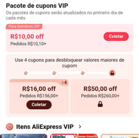 ALIEXPRESS VIP - O AliExpress está dando 30 dias grátis de teste - Ganhe pacotes de cupons todos os meses - Atendimento ao cliente 24h/7 dias por semana