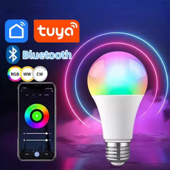Lâmpada Led Inteligente Smart Bluetooth Compatível App TUYA Bulbo E27 Rgb Decoração de Quarto(AliExpress)R$22,72🇧🇷Produto no Brasil