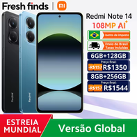 Xiaomi Redmi Note 14 Versão Global(AliExpress)6/128GB-R$968,81/8/256GB-R$1.024,65 🇧🇷Produto no Brasil