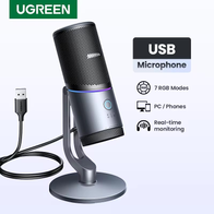 UGREEN CM769 Microfone usb com modos rgb(AliExpress)R$300,38(IMPOSTO INCLUSO)