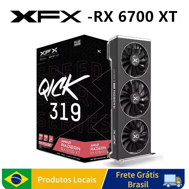 XFX RX 6700XT 12GB Placa de Vídeo(AliEpress)R$1.474🇧🇷Produto no Brasil