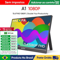 ARZOPA A1 15.6 inch Monitor Portátil FHD 1080P IPS USB-C Mini-HDMI Mac Laptop PC Switch Xbox PS4/5 Xbox(AliExpress)R$480,33🇧🇷Produto no Brasil