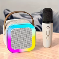 K12 Karaokê Mini Alto-falante Bluetooth portátil com Microfone(AliExpress)R$19,01