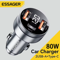 Essager Carregador Carro 80W 21USB-A + 1 TIPO C (AliExpress)R$39,06‬ /3pcs-R$117,16-R$39,05cada/6pcs-R$208,19-R$34,69cada (IMPOSTO INCLUSO)