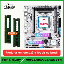 X99 D4 Placa Mãe LGA2011-3 + Processador Xeon E5 2680 V4 + Memória Ram DDR4 8GBX2 2133mhz(AliExpress)R$741🇧🇷Produto no Brasil